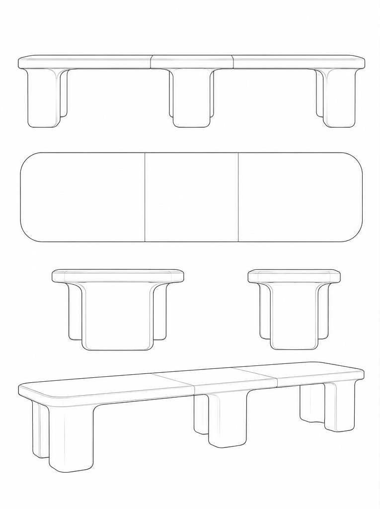 Butter Table: technische Zeichnung
